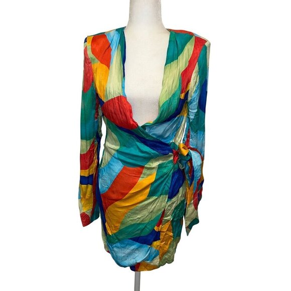 WeWoreWhat Womens Multicolor Wrap Around Dress S - Picture 3 of 9